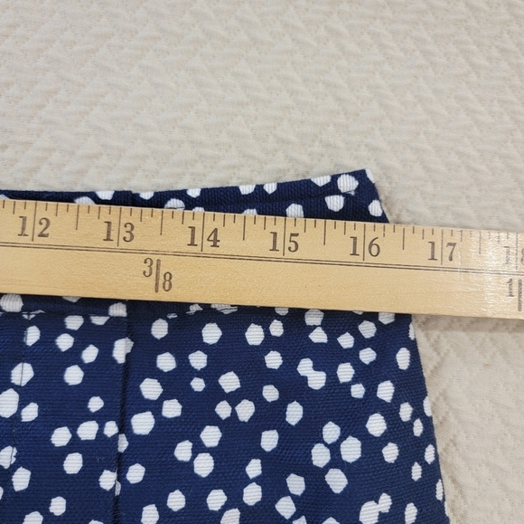 Talbots Navy Polka Dot Skirt Size 8 Front Buttons Cotton Blend - Picture 8 of 15